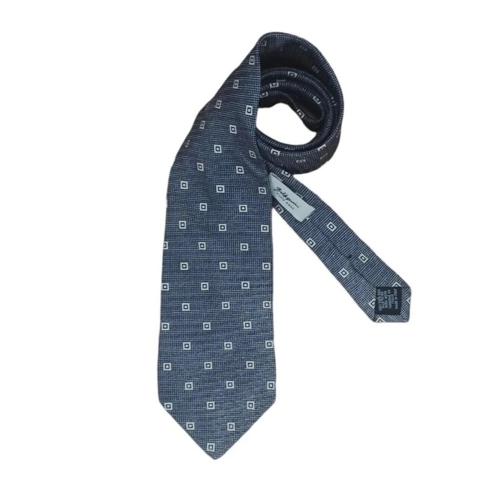BALDESSARINI HUGO BOSS Gray Geometric Silk Tie ITALY 61"/ 3.7" EC - Picture 2 of 10